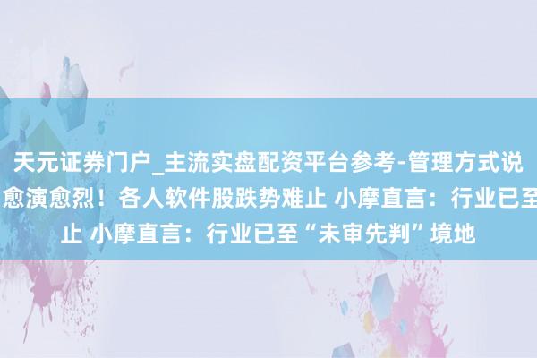 天元证券门户_主流实盘配资平台参考-管理方式说明 “AI替代错愕”愈演愈烈!各人软件股跌势难止 小摩直言:行业已至“未审先判”境地